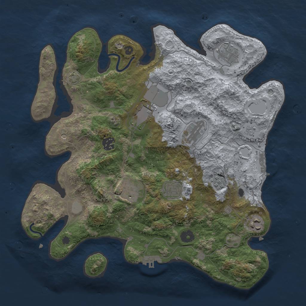 Rust Map: Procedural Map, Size: 3500, Seed: 20230602, 16 Monuments