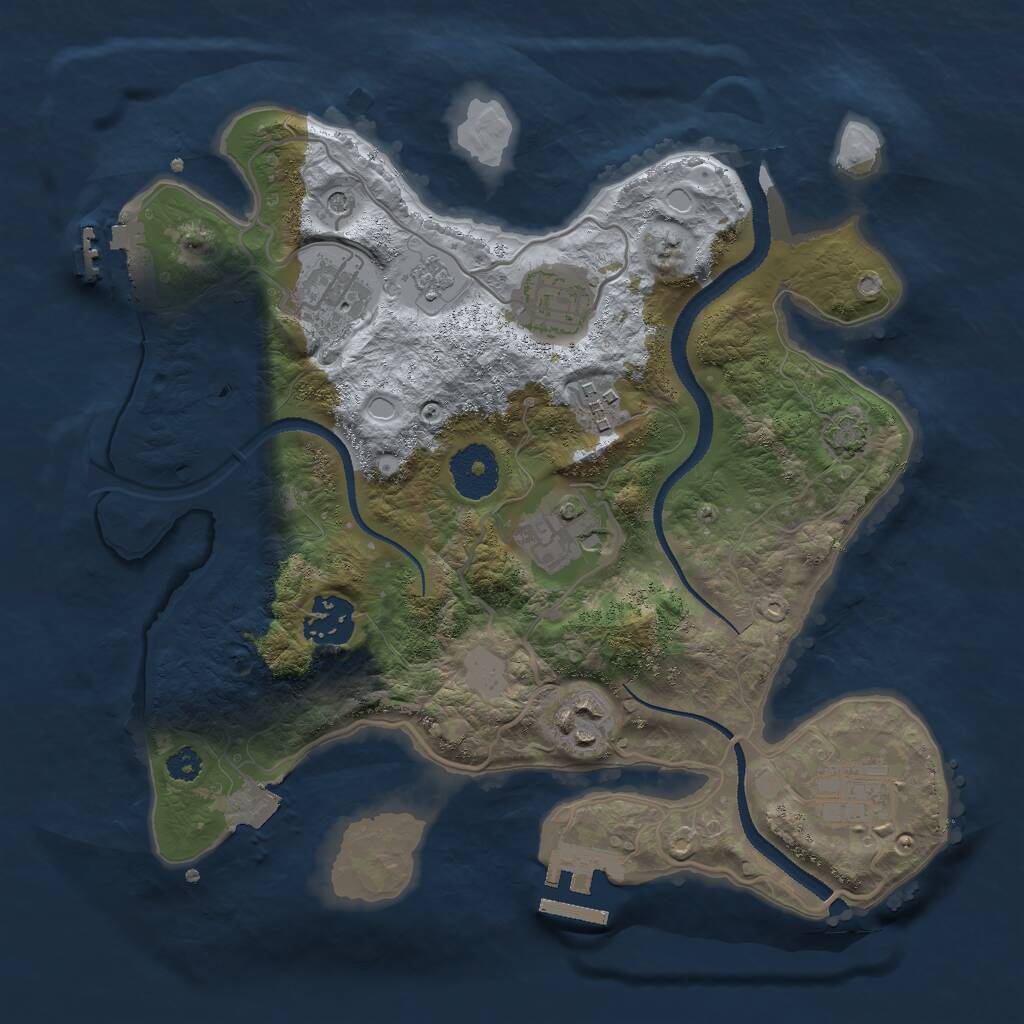 Rust Map: Procedural Map, Size: 3000, Seed: 9711, 13 Monuments