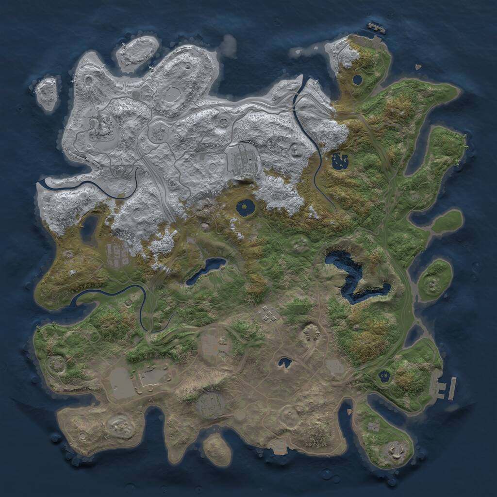 Rust Map: Procedural Map, Size: 4250, Seed: 1692660477, 15 Monuments