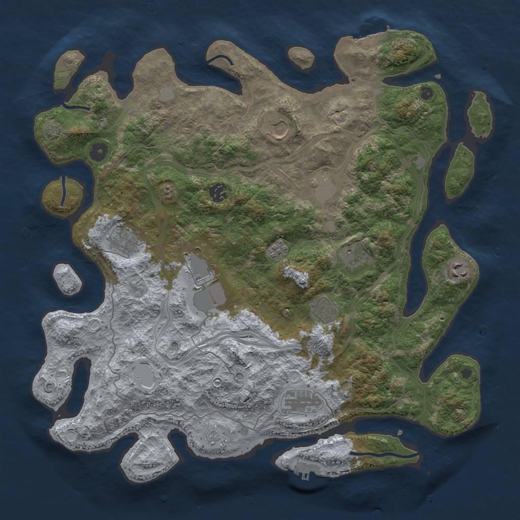 Rust Map: Procedural Map, Size: 4250, Seed: 172925427, 18 Monuments