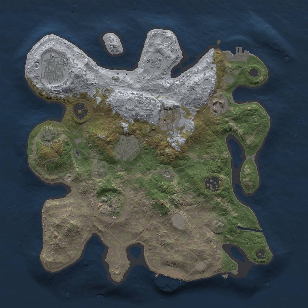 Rust Map: Procedural Map, Size: 3000, Seed: 1461238919, 14 Monuments