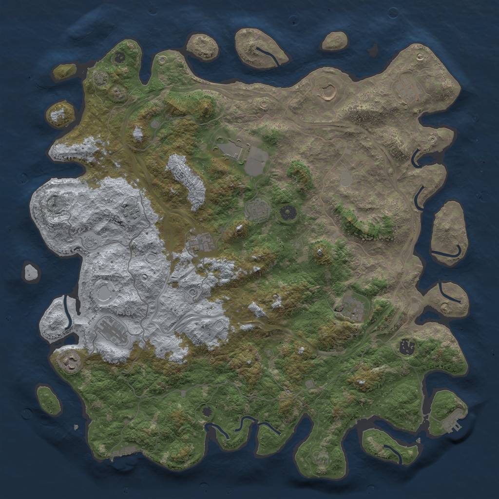 Rust Map: Procedural Map, Size: 4700, Seed: 12671, 18 Monuments