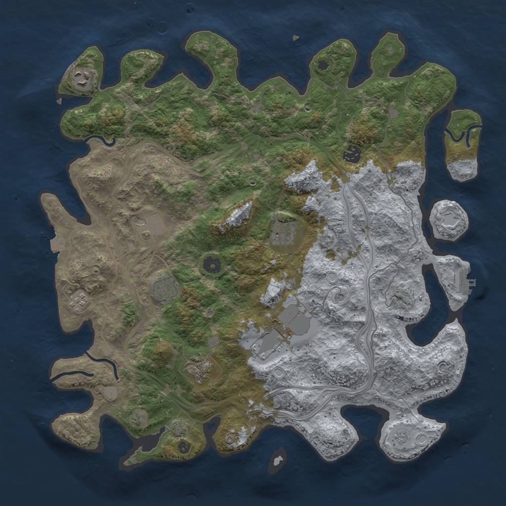 Rust Map: Procedural Map, Size: 4250, Seed: 1053737270, 15 Monuments