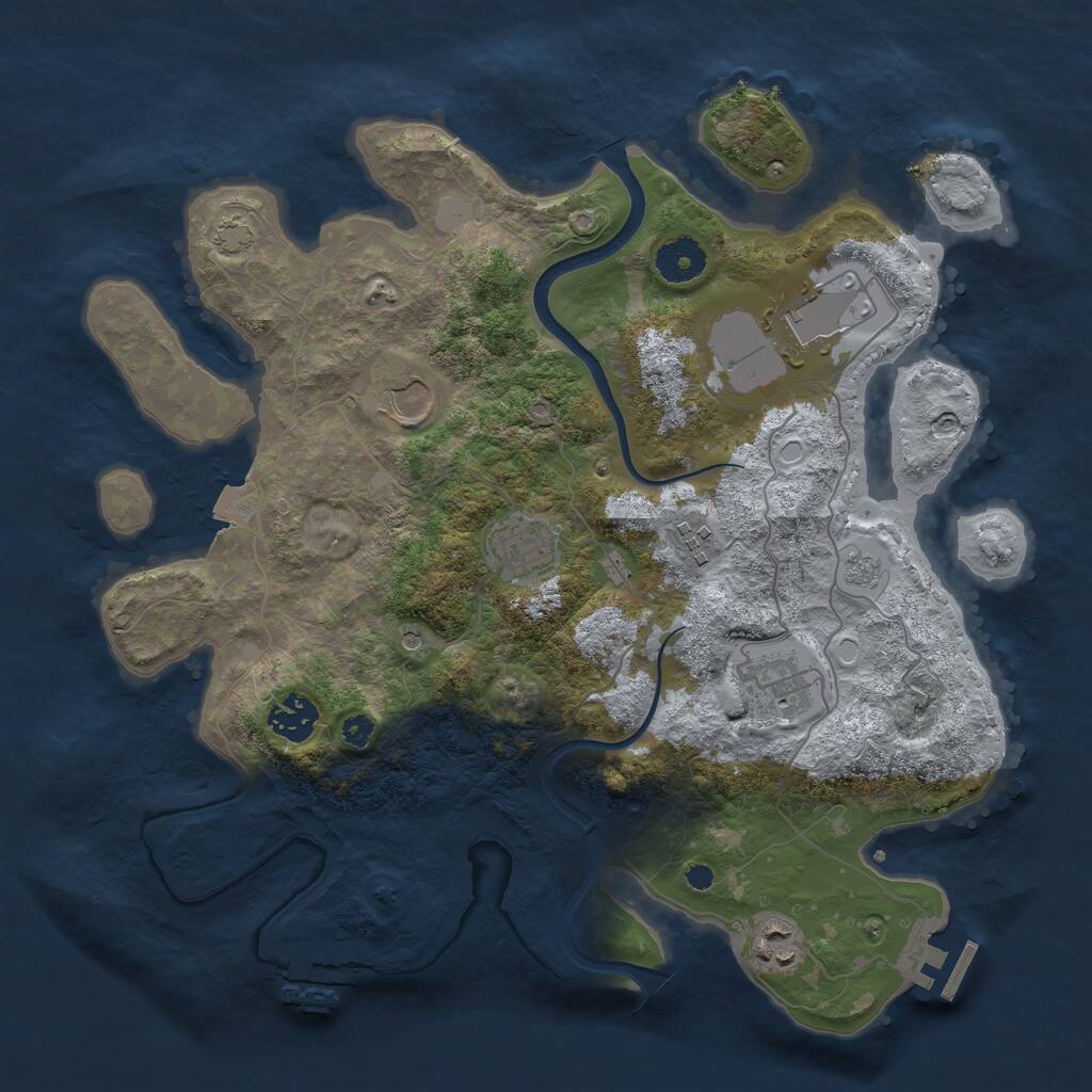 Rust Map: Procedural Map, Size: 3500, Seed: 260086387, 13 Monuments