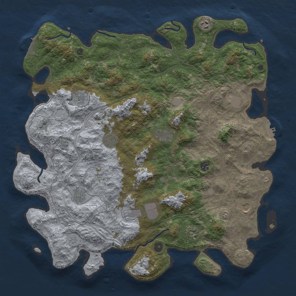 Rust Map: Procedural Map, Size: 4700, Seed: 470890574, 19 Monuments