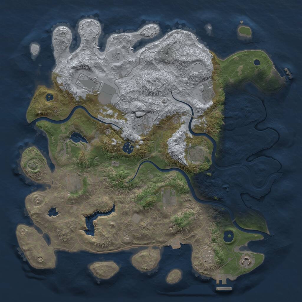 Rust Map: Procedural Map, Size: 4000, Seed: 309207765, 15 Monuments