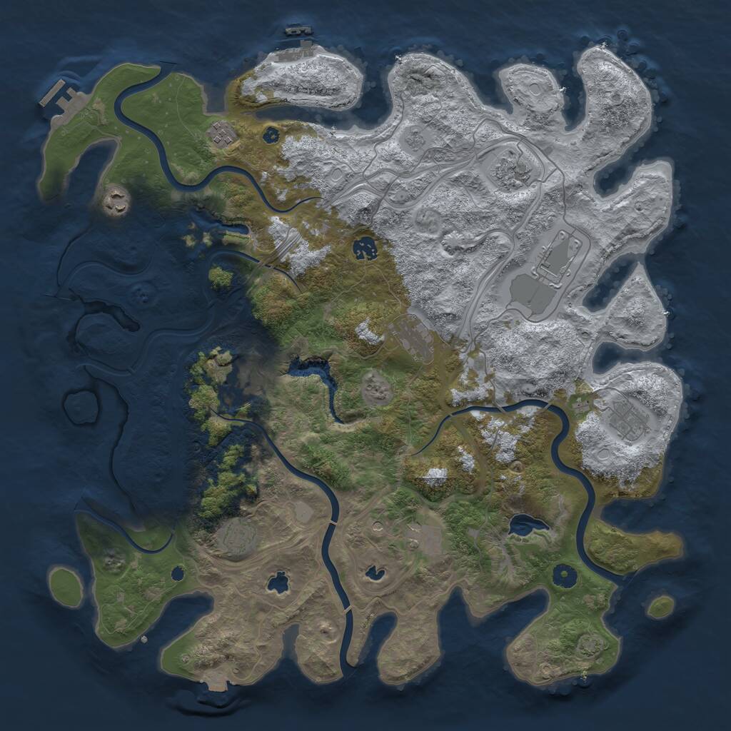 Rust Map: Procedural Map, Size: 4500, Seed: 431, 16 Monuments