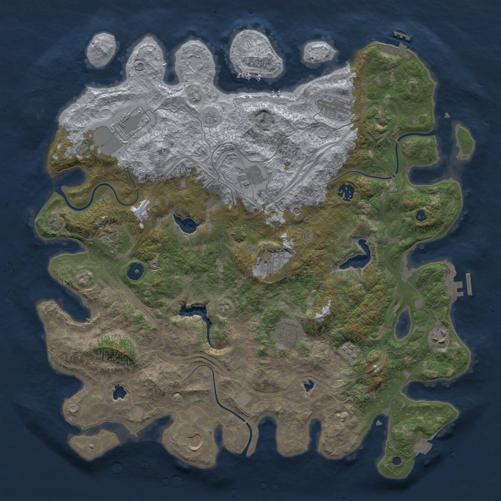 Rust Map: Procedural Map, Size: 4500, Seed: 1487524875, 16 Monuments