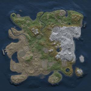 Thumbnail Rust Map: Procedural Map, Size: 3500, Seed: 321946587, 15 Monuments