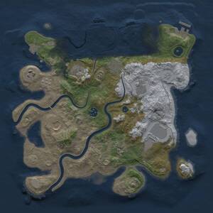 Thumbnail Rust Map: Procedural Map, Size: 3500, Seed: 321946587, 15 Monuments