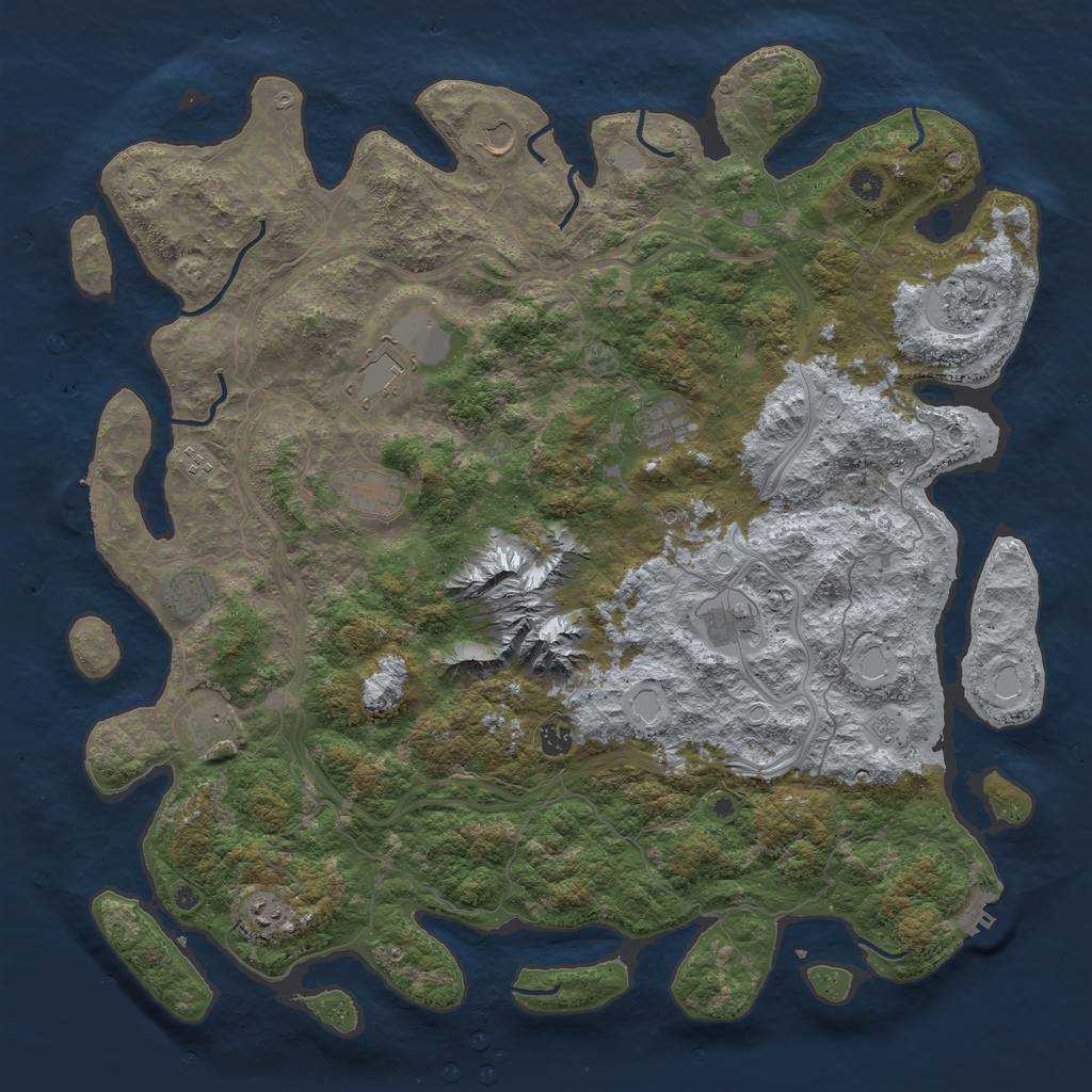 Rust Map: Procedural Map, Size: 5000, Seed: 45000, 19 Monuments
