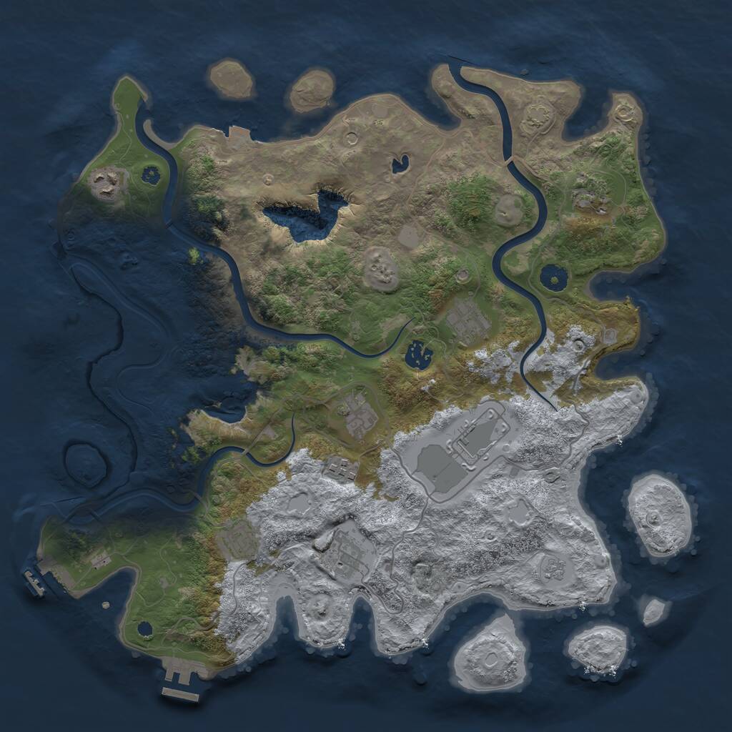Rust Map: Procedural Map, Size: 4000, Seed: 1958845396, 15 Monuments