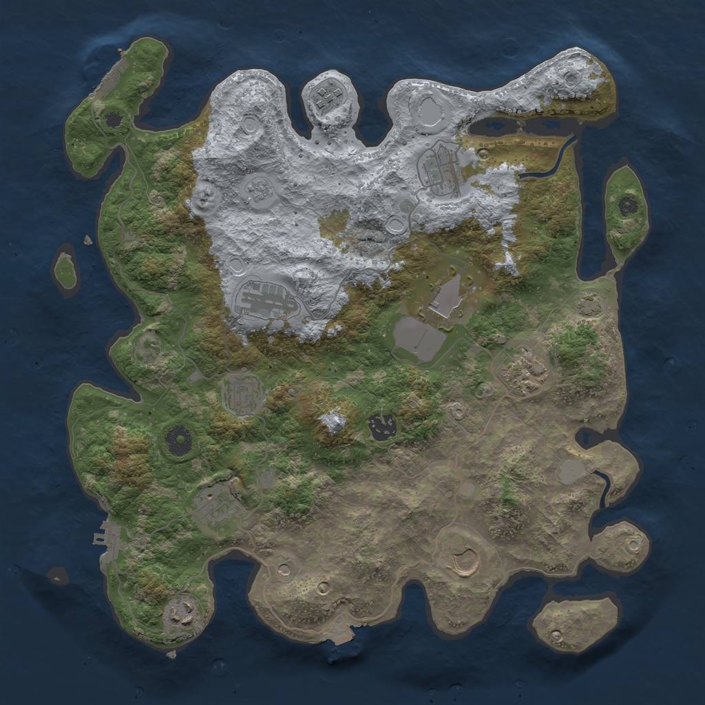 Rust Map: Procedural Map, Size: 3750, Seed: 752037811, 18 Monuments