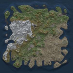 Thumbnail Rust Map: Procedural Map, Size: 4500, Seed: 2128847774, 19 Monuments