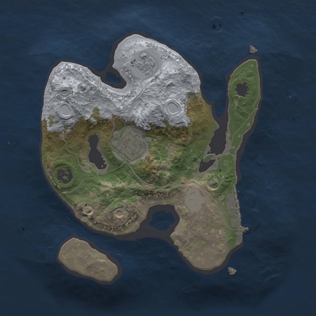 Rust Map: Procedural Map, Size: 2000, Seed: 1218854617, 6 Monuments