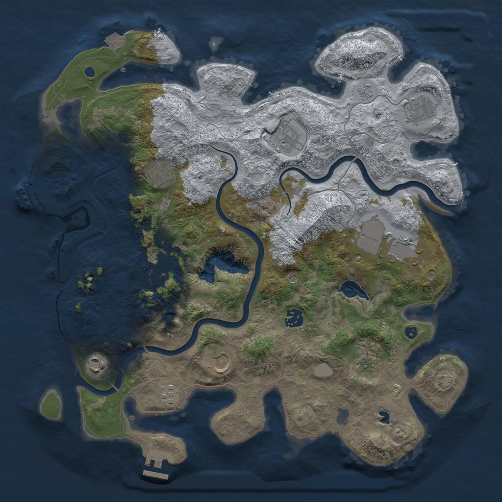 Rust Map: Procedural Map, Size: 4000, Seed: 206159892, 16 Monuments