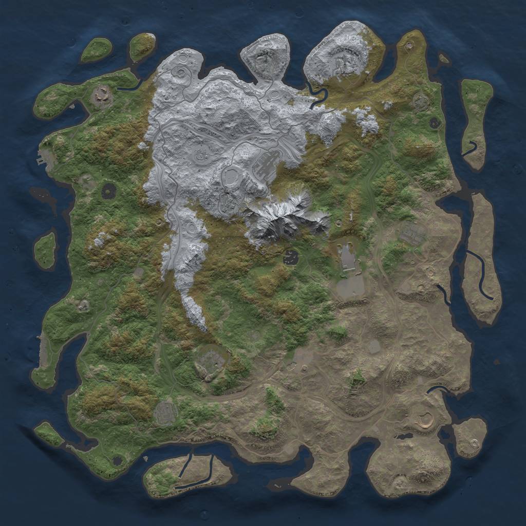 Rust Map: Procedural Map, Size: 5000, Seed: 854560855, 19 Monuments