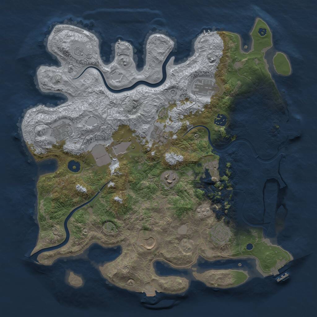 Rust Map: Procedural Map, Size: 3850, Seed: 5109908, 16 Monuments