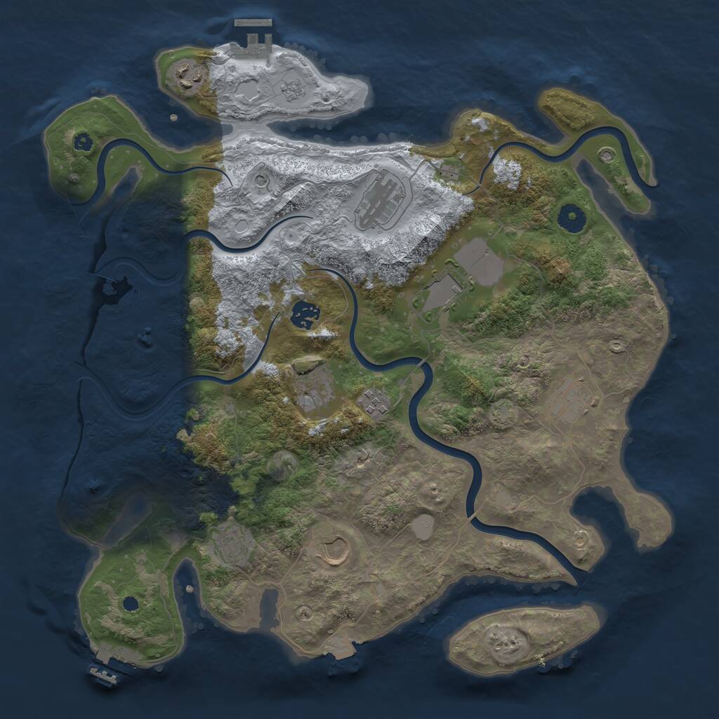 Rust Map: Procedural Map, Size: 3850, Seed: 86275196, 15 Monuments
