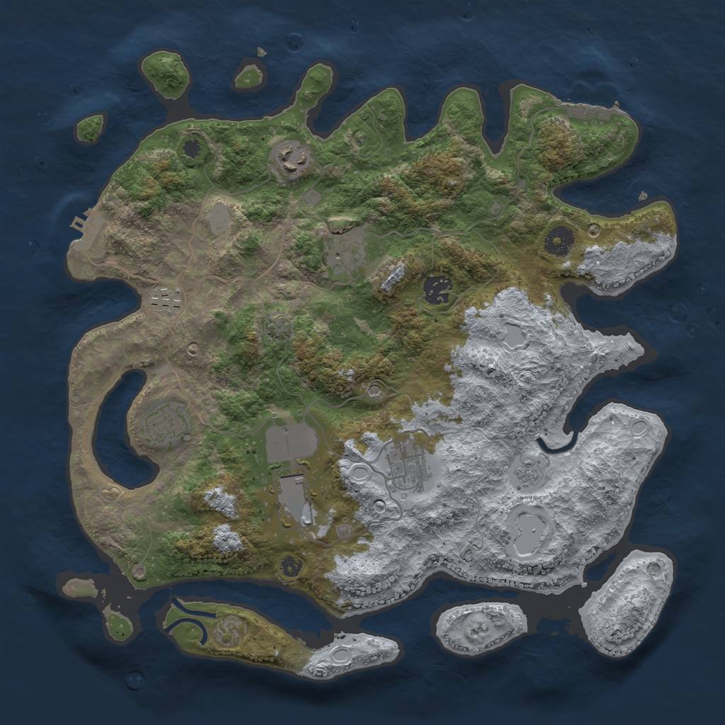 Rust Map: Procedural Map, Size: 3650, Seed: 6122577, 15 Monuments