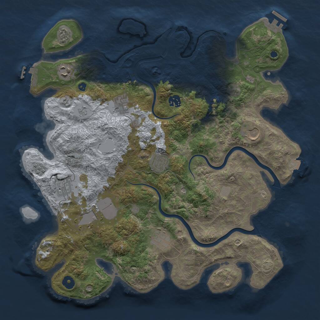 Rust Map: Procedural Map, Size: 3850, Seed: 1162353, 15 Monuments
