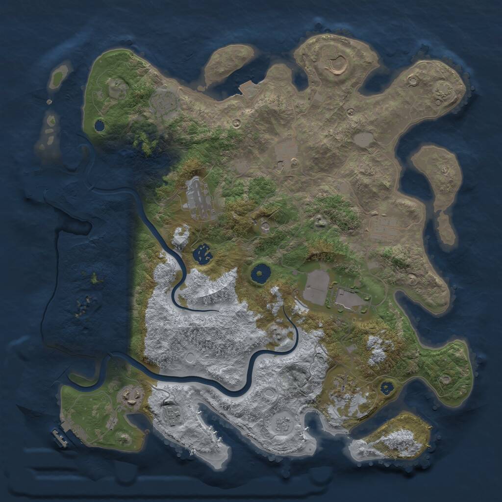 Rust Map: Procedural Map, Size: 3900, Seed: 67382787, 16 Monuments