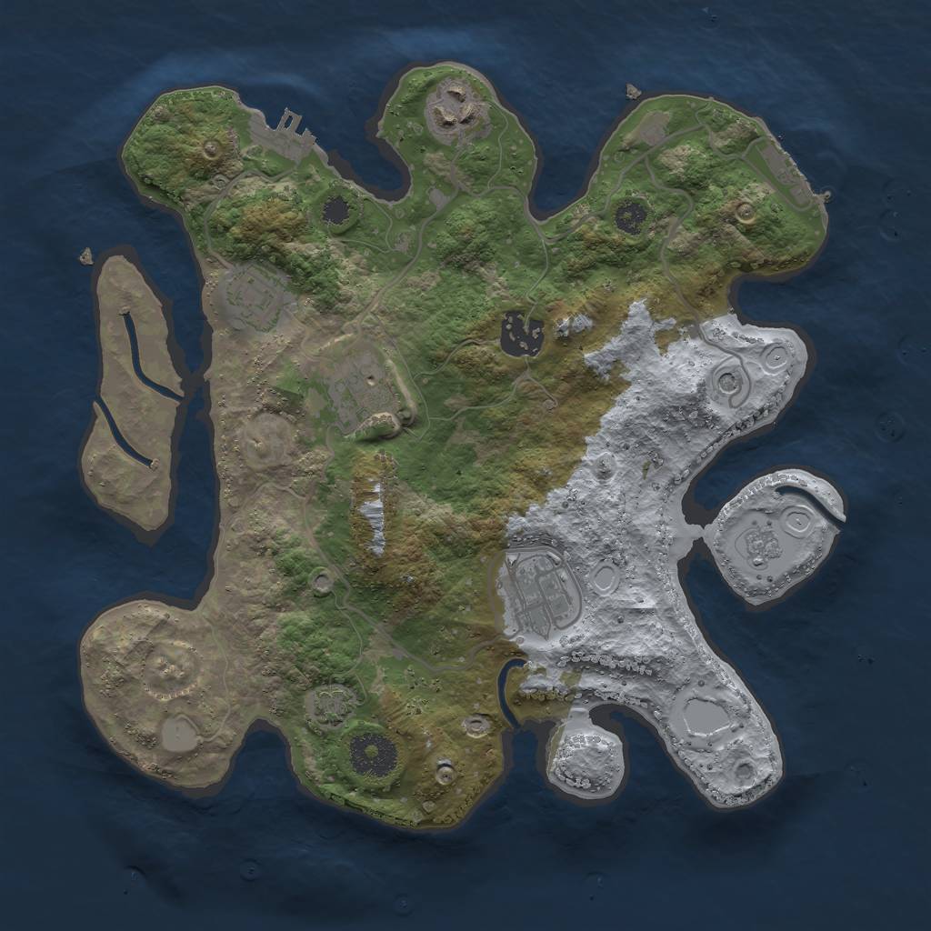 Rust Map: Procedural Map, Size: 3000, Seed: 811860095, 13 Monuments