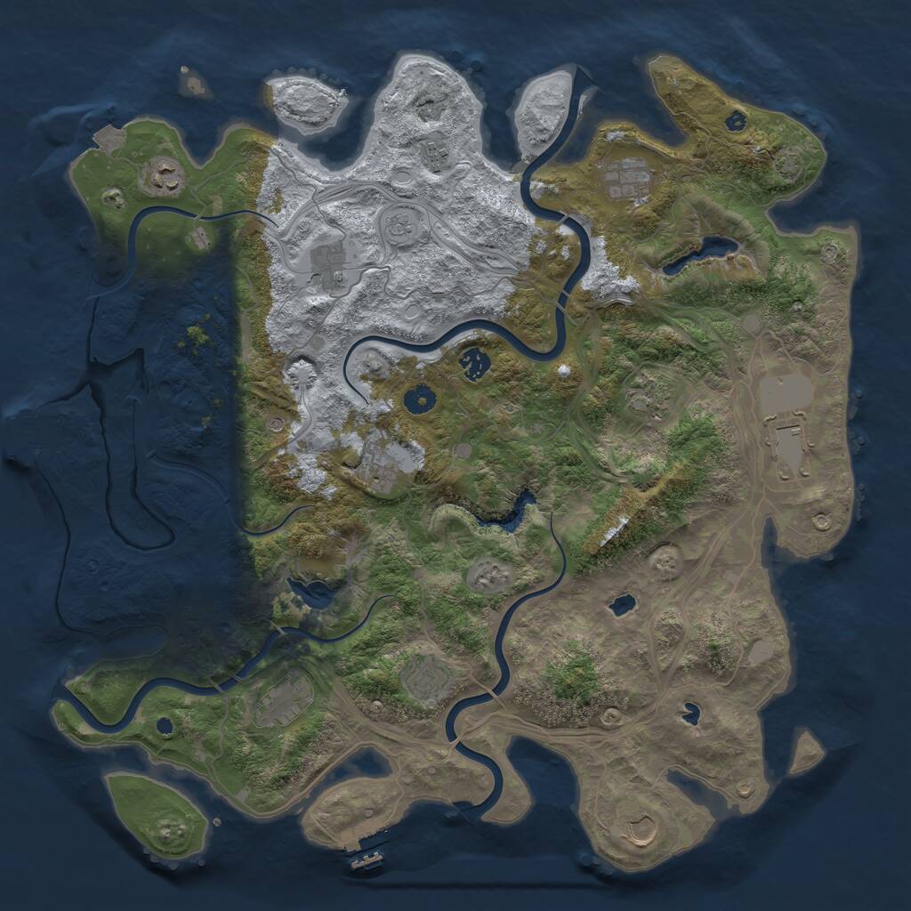 Rust Map: Procedural Map, Size: 4500, Seed: 506564568, 17 Monuments