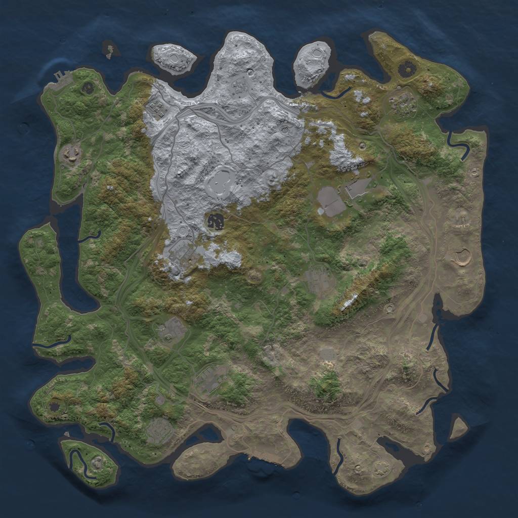 Rust Map: Procedural Map, Size: 4500, Seed: 506564568, 19 Monuments