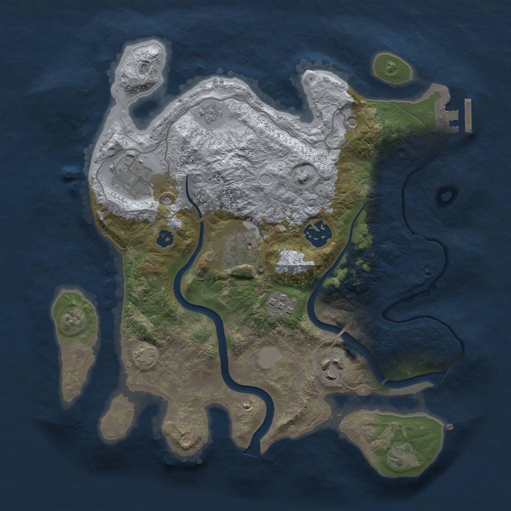 Rust Map: Procedural Map, Size: 3000, Seed: 9182, 10 Monuments
