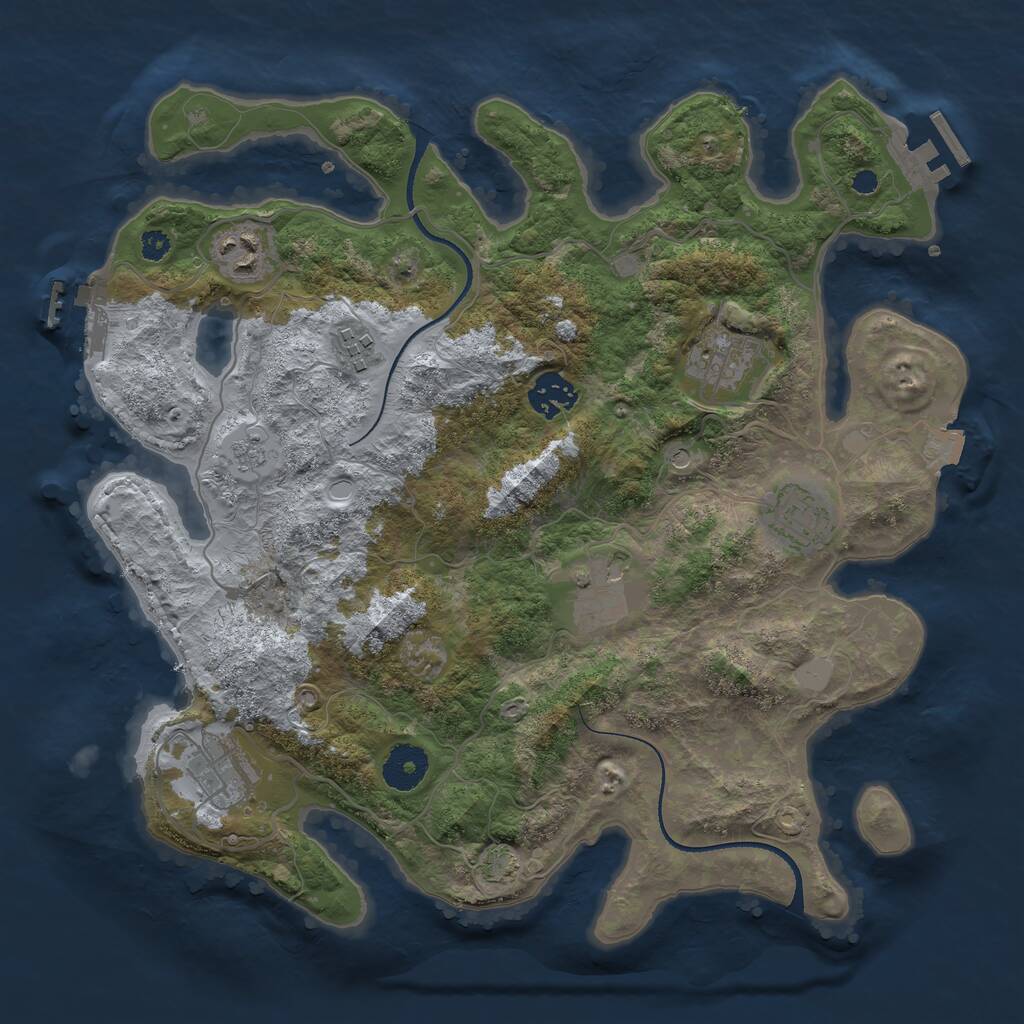 Rust Map: Procedural Map, Size: 3400, Seed: 85495263, 13 Monuments