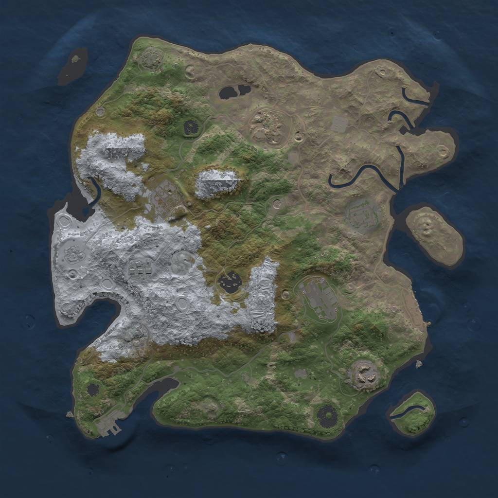 Rust Map: Procedural Map, Size: 3450, Seed: 72766008, 15 Monuments