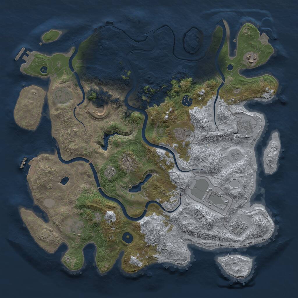Rust Map: Procedural Map, Size: 4100, Seed: 41285004, 16 Monuments