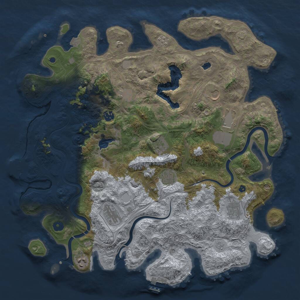 Rust Map: Procedural Map, Size: 4300, Seed: 95113625, 16 Monuments