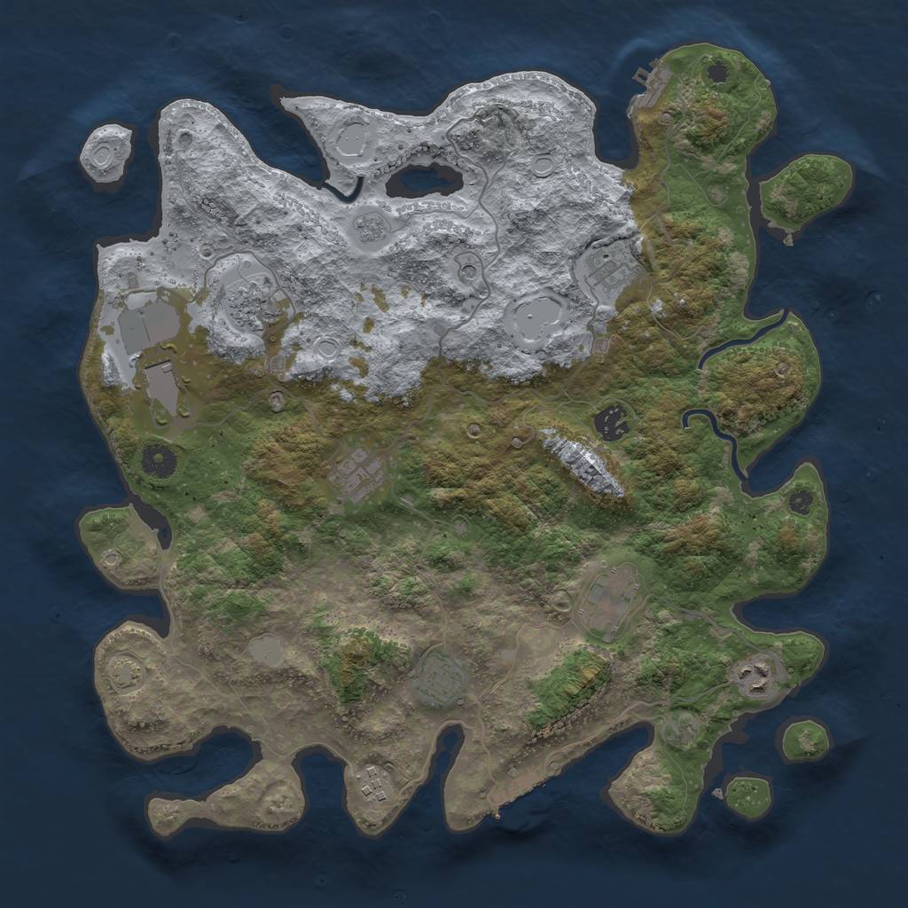 Rust Map: Procedural Map, Size: 3900, Seed: 9615613, 17 Monuments