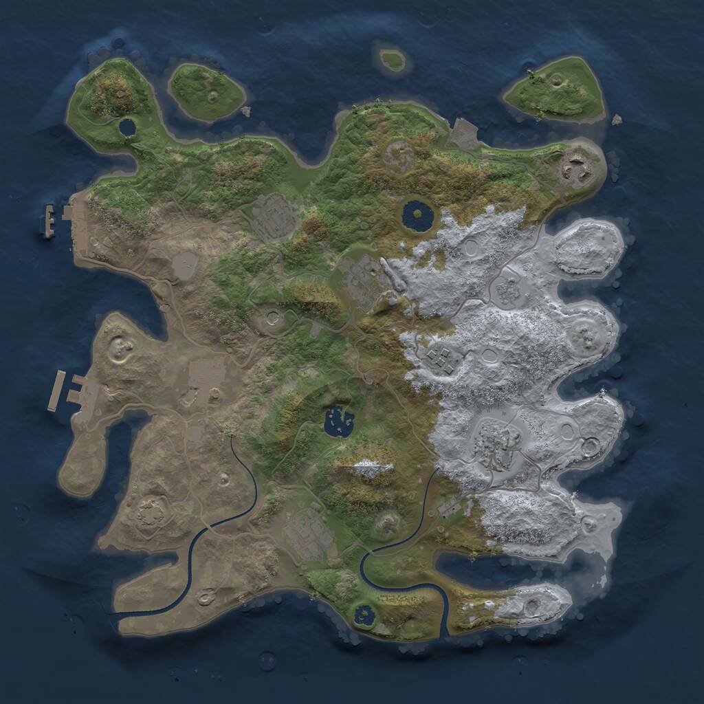Rust Map: Procedural Map, Size: 3400, Seed: 63510709, 14 Monuments