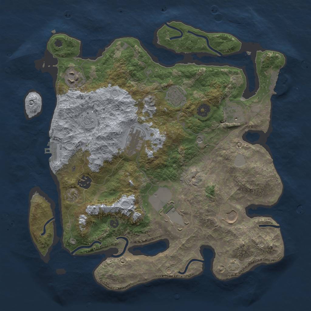 Rust Map: Procedural Map, Size: 3500, Seed: 42023212, 15 Monuments