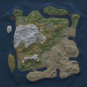 Thumbnail Rust Map: Procedural Map, Size: 3500, Seed: 42023212, 15 Monuments