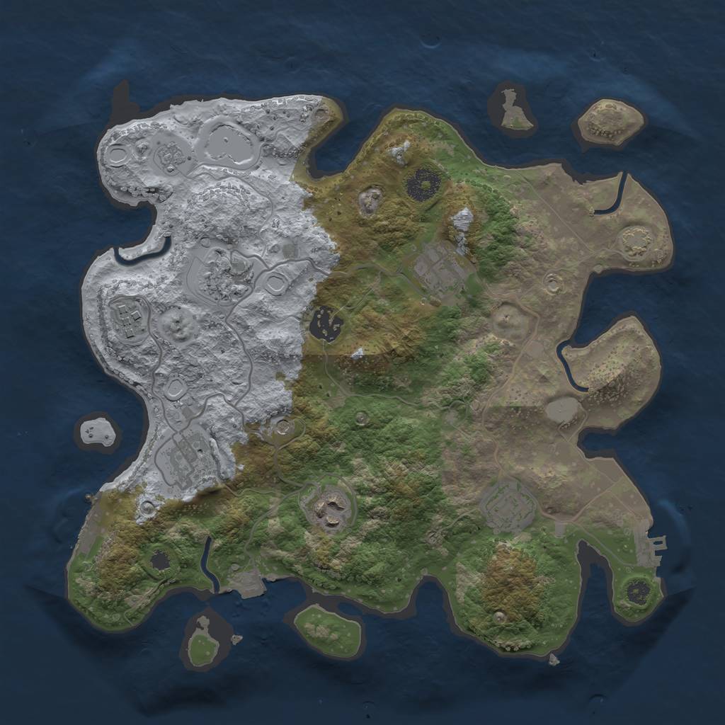 Rust Map: Procedural Map, Size: 3250, Seed: 545694403, 15 Monuments