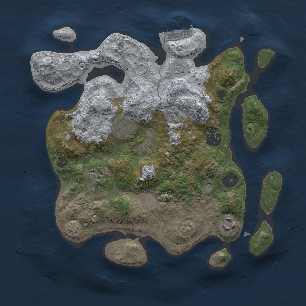 Rust Map: Procedural Map, Size: 3000, Seed: 1882300472, 12 Monuments
