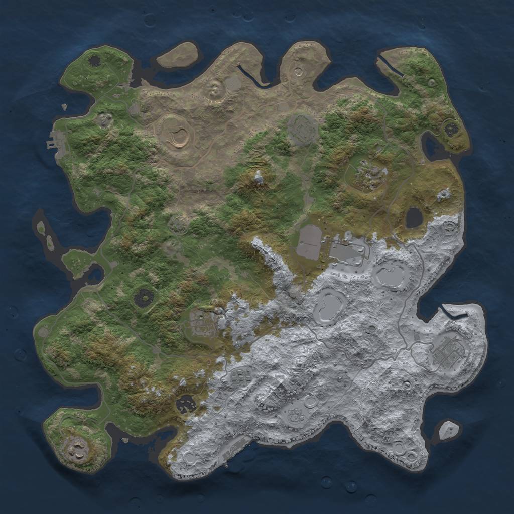 Rust Map: Procedural Map, Size: 4000, Seed: 1382698112, 17 Monuments