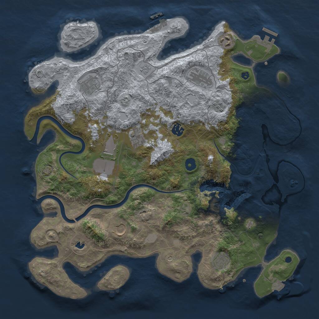 Rust Map: Procedural Map, Size: 4000, Seed: 822176429, 15 Monuments