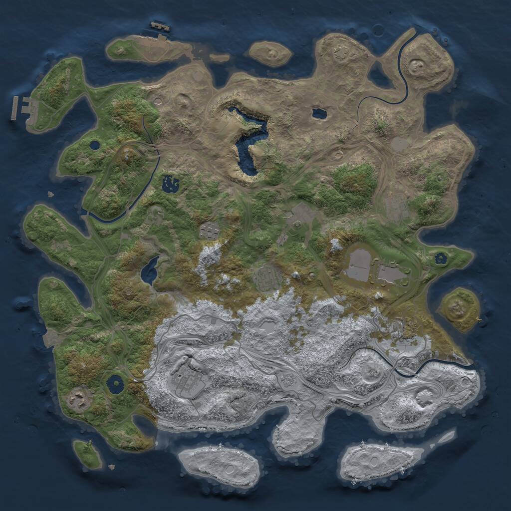 Rust Map: Procedural Map, Size: 4250, Seed: 16102712, 15 Monuments