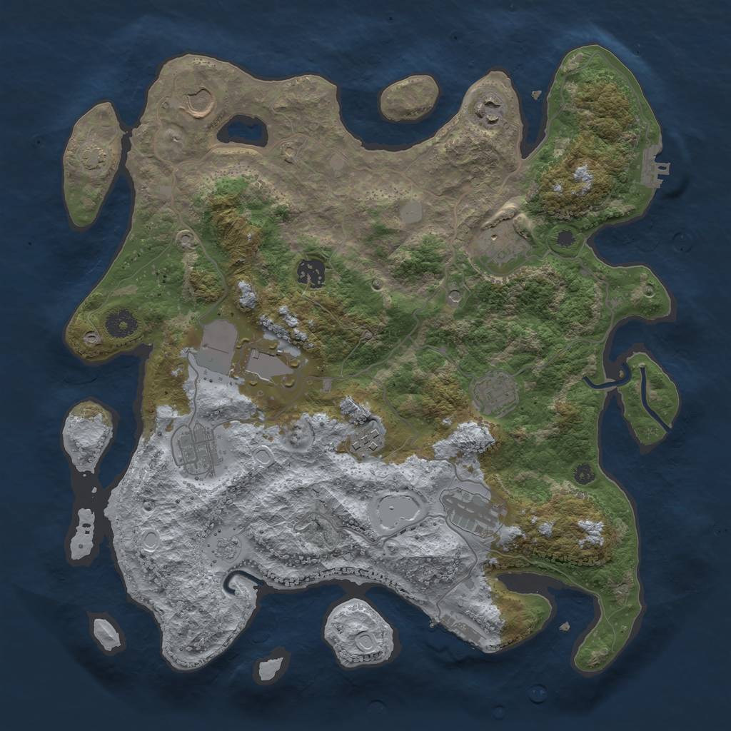 Rust Map: Procedural Map, Size: 3700, Seed: 20230601, 17 Monuments