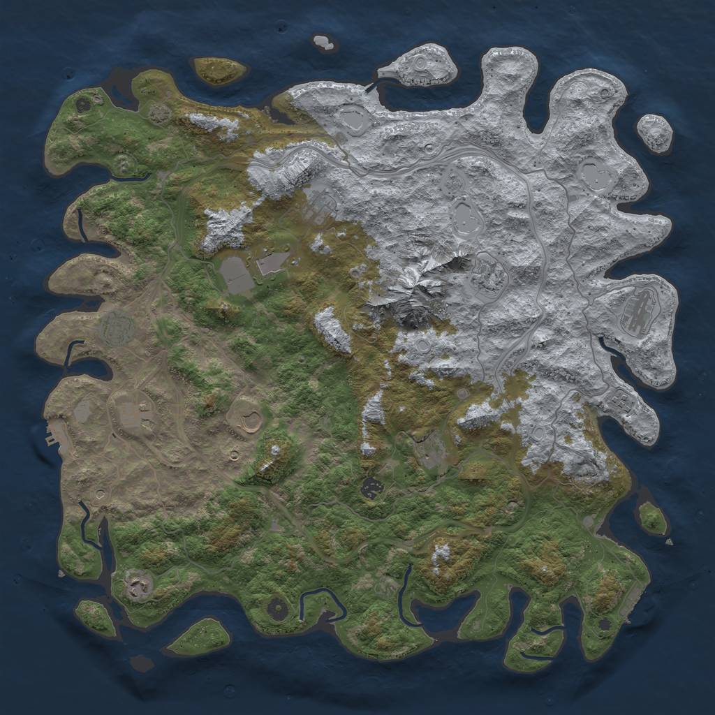 Rust Map: Procedural Map, Size: 5000, Seed: 139294427, 19 Monuments