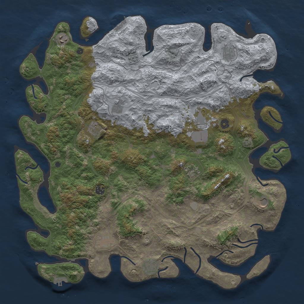 Rust Map: Procedural Map, Size: 4800, Seed: 659721979, 19 Monuments