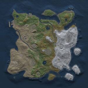 Thumbnail Rust Map: Procedural Map, Size: 3300, Seed: 1124161179, 13 Monuments