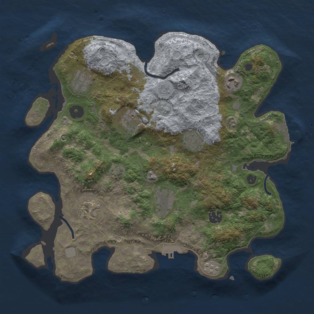 Rust Map: Procedural Map, Size: 3400, Seed: 97499310, 16 Monuments