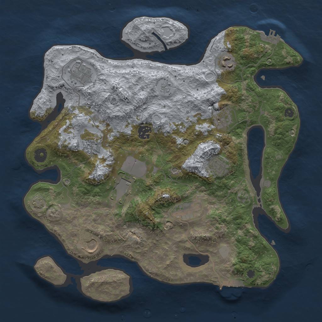 Rust Map: Procedural Map, Size: 3500, Seed: 1754707417, 17 Monuments