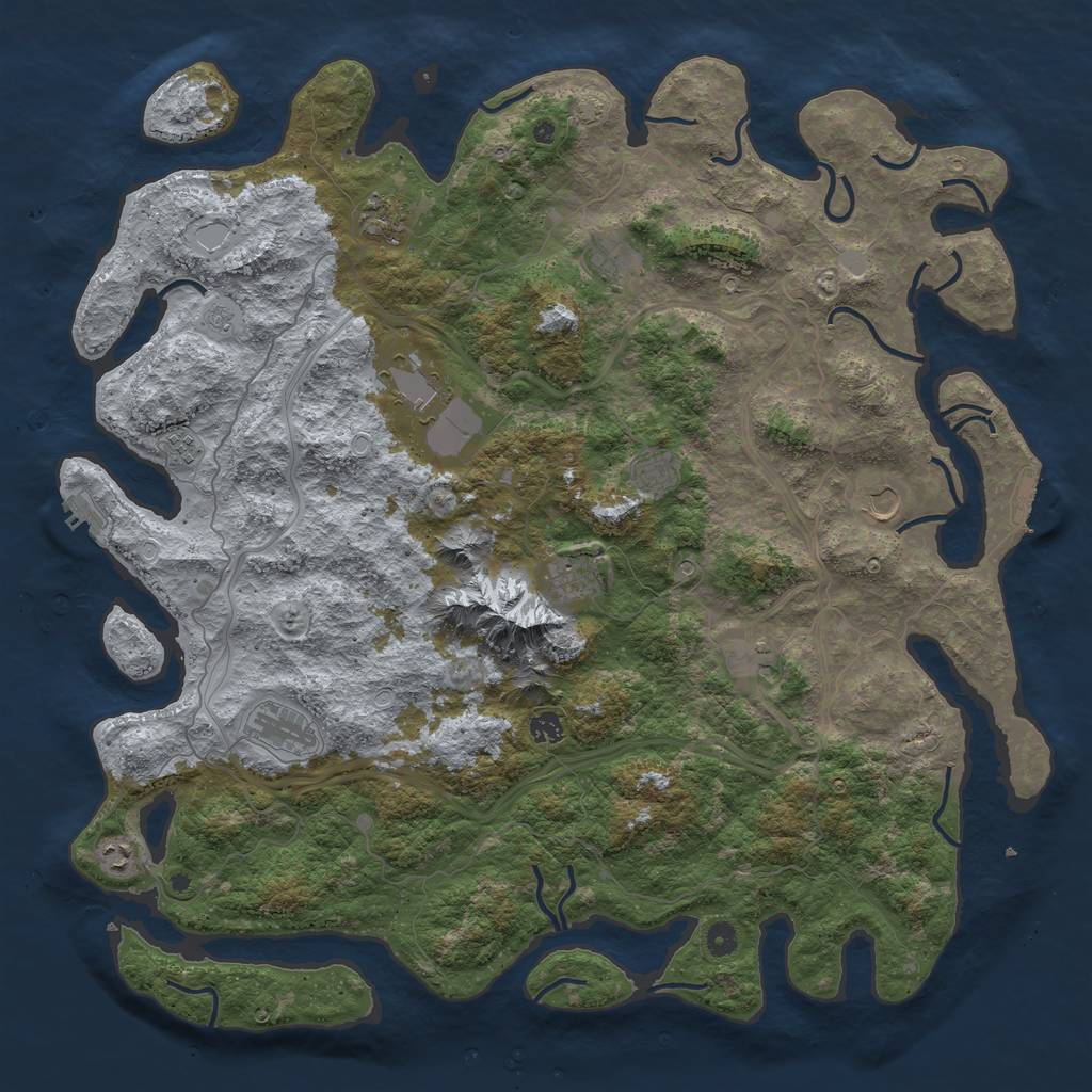 Rust Map: Procedural Map, Size: 5000, Seed: 30236460, 19 Monuments